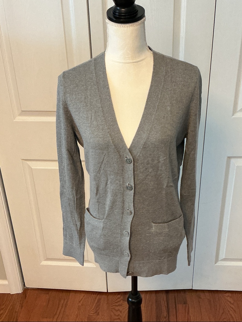 C. Wonder Gray V-Neck Button Cardigan